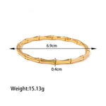 18K Gold Simple Bamboo Closed Bracelet - QH Clothing