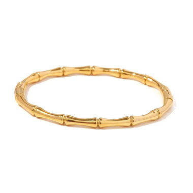 18K Gold Simple Bamboo Closed Bracelet - QH Clothing