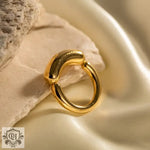 18K Gold Simple Bar Ring - QH Clothing