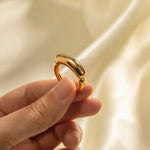 18K Gold Simple Bar Ring - QH Clothing