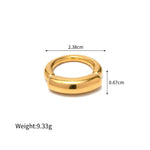 18K Gold Simple Bar Ring - QH Clothing