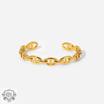 18K Gold Simple Chain Open Bracelet - QH Clothing