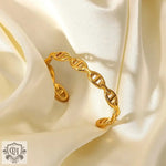 18K Gold Simple Chain Open Bracelet - QH Clothing