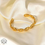 18K Gold Simple Chain Open Bracelet - QH Clothing