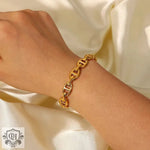 18K Gold Simple Chain Open Bracelet - QH Clothing