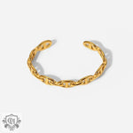 18K Gold Simple Chain Open Bracelet - QH Clothing