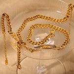 18K Gold Simple Diamond Heart/Star Design Bracelet & Necklace - QH Clothing