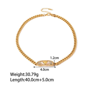 18K Gold Simple Diamond Heart/Star Design Bracelet & Necklace - QH Clothing