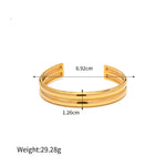 18k Gold Simple Double Row Open Bracelet - QH Clothing