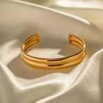 18k Gold Simple Double Row Open Bracelet - QH Clothing