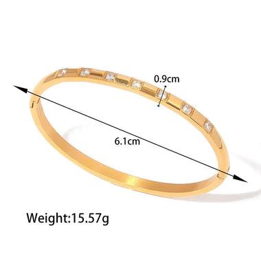 18K Gold Simple Inlaid White Zircon Bracelet - QH Clothing