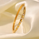 18K Gold Simple Inlaid White Zircon Bracelet - QH Clothing