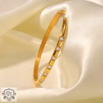 18K Gold Simple Inlaid White Zircon Bracelet - QH Clothing