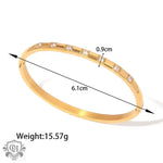 18K Gold Simple Inlaid White Zircon Bracelet - QH Clothing