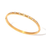 18K Gold Simple Inlaid White Zircon Bracelet - QH Clothing