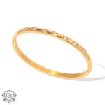 18K Gold Simple Inlaid White Zircon Bracelet - QH Clothing