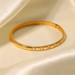 18K Gold Simple Inlaid White Zircon Bracelet - QH Clothing