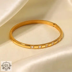 18K Gold Simple Inlaid White Zircon Bracelet - QH Clothing