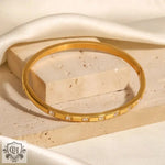 18K Gold Simple Inlaid White Zircon Bracelet - QH Clothing