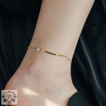 18K Gold Simple Inlaid Zircon Anklet - QH Clothing