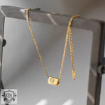 18K Gold Simple Small Gold Bar Design Anklet - QH Clothing