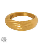 18K Gold Simple Striped Design Ring - QH Clothing