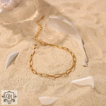 18K Gold Simple Style Paperclip Chain Anklet - QH Clothing