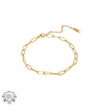 18K Gold Simple Style Paperclip Chain Anklet - QH Clothing