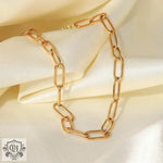 18K Gold Simple Style Paperclip Chain Anklet - QH Clothing