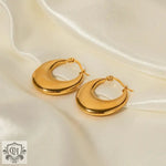 18K Gold Simple U-Shaped Earrings - QH Clothing