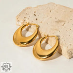 18K Gold Simple U-Shaped Earrings - QH Clothing