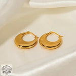 18K Gold Simple U-Shaped Earrings - QH Clothing