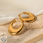 18K Gold Simple U-Shaped Earrings - QH Clothing