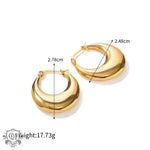 18K Gold Simple U-Shaped Earrings - QH Clothing