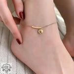 18K Gold Smiley Face Anklet - QH Clothing