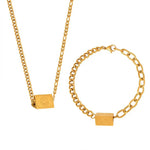 18K Gold Smiley Face Bracelet and Necklace - QH Clothing