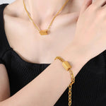 18K Gold Smiley Face Bracelet and Necklace - QH Clothing