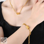 18K Gold Smiley Face Bracelet and Necklace - QH Clothing