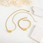 18K Gold Smiley Face Bracelet and Necklace - QH Clothing