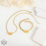 18K Gold Smiley Face Bracelet and Necklace - QH Clothing