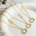 18K Gold Smiley Face Pendant Necklace - QH Clothing