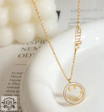 18K Gold Smiley Face Pendant Necklace - QH Clothing