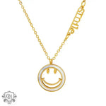 18K Gold Smiley Face Pendant Necklace - QH Clothing