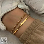 18K Gold Snake Chain Anklet - QH Clothing