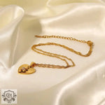 18K Gold Snake Heart Necklace - QH Clothing