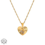 18K Gold Snake Heart Necklace - QH Clothing