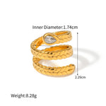 Exquisite and fashionable snake-shaped zircon design ring in 18k gold - QH Clothing