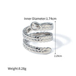 Exquisite and fashionable snake-shaped zircon design ring in 18k gold - QH Clothing