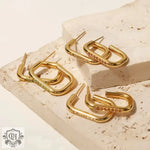 18k Gold Sparkling Zircon Hoop Earrings - QH Clothing