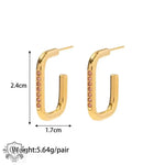 18k Gold Sparkling Zircon Hoop Earrings - QH Clothing